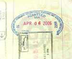 Kenneth Curtis passport stamp